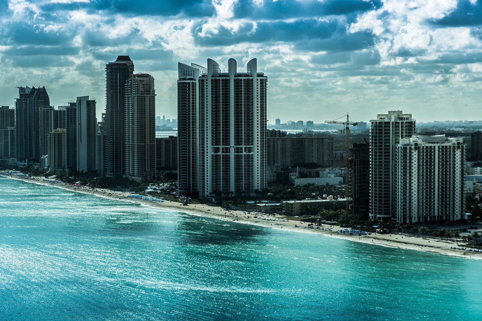 Sunny Isles Beach towers and the Atlantic from the air