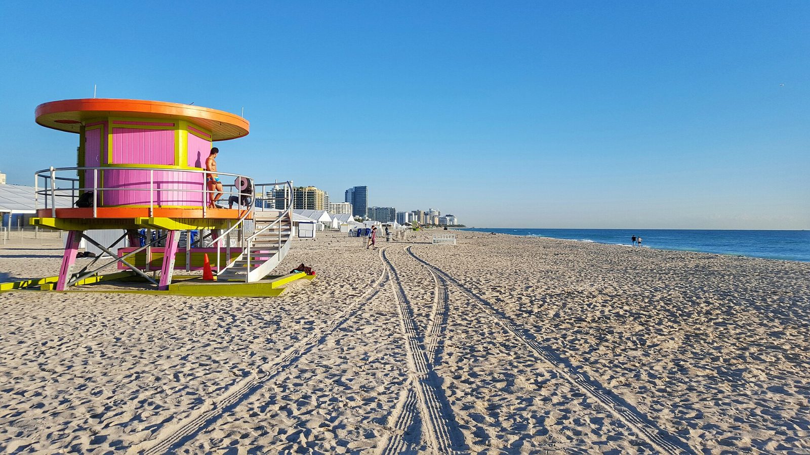 Lifeguard tower on the beach in Miami Beach
